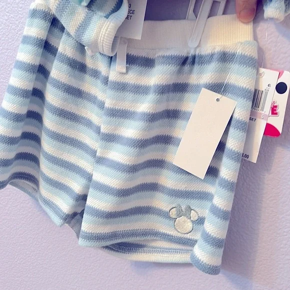 Disney Kids 3 Piece Set - Mint Green Aqua Blue and Cream